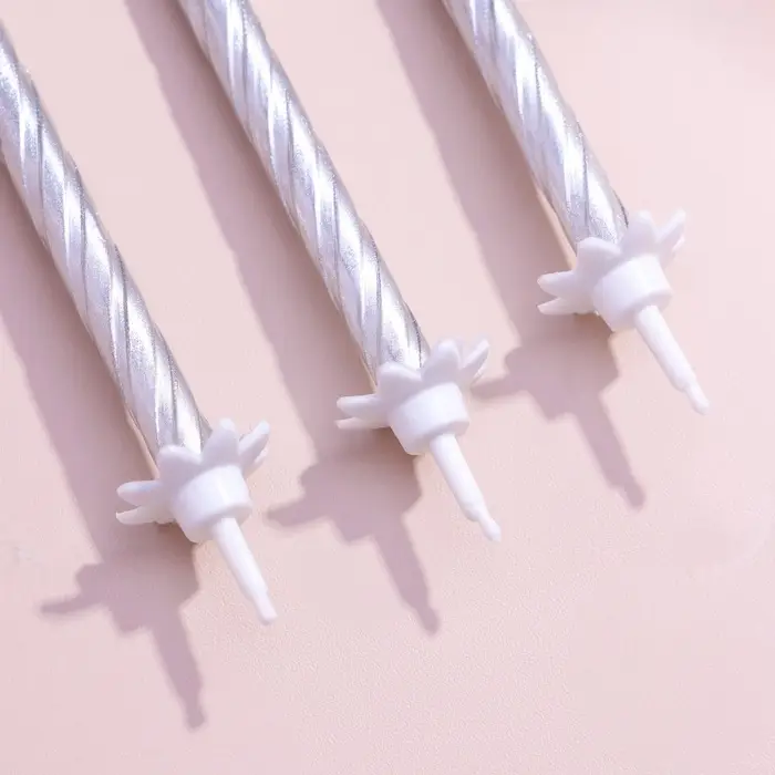 Свечи в торт &laquo;Спираль&raquo;, 6 см, серебряные, набор 10 штук