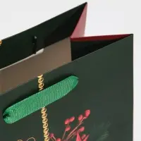 Пакет подарочный новогодний ламинированный «Счастья и радости», MS 18 х 23 х 10 см