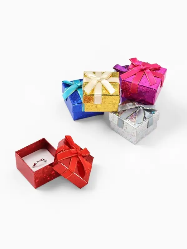 Набор коробочек подарочных 6 шт. под кольцо "Звёзды" перелив, 5*5, цвет МИКС (1249694)