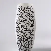 Ваза &laquo;Сфера&raquo;, листочки, h=26 см, стекло, белая