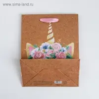 Пакет подарочный крафтовый, упаковка, «Мяу», MS 18 х 23 х 10 см