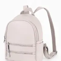 Рюкзак-мини женский на молнии, с карманом, размер 22&times;12&times;25 см, бежевый