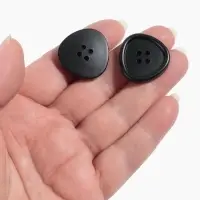 Набор пластиковых пуговиц, 4 прокола, d=25 мм, 5 шт., чёрный