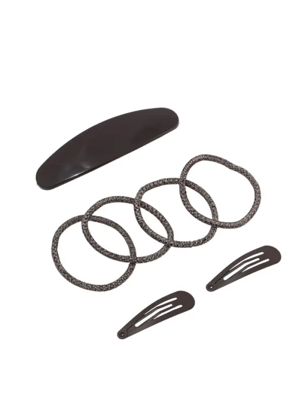 Набор для волос QF &laquo;Авиталь&raquo;, 4 резинки 6.5 см, заколка - автомат 9 см, 2 заколки 4.5 см, коричневый