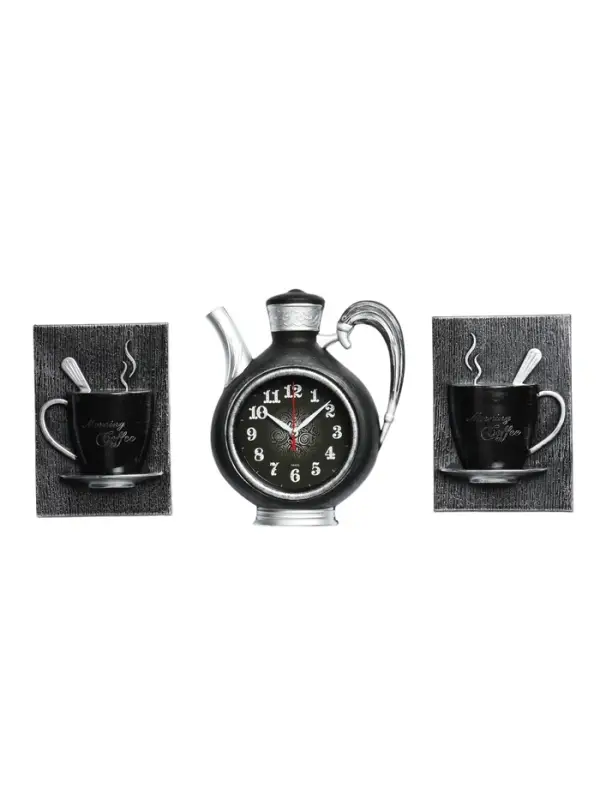 Часы настенные интерьерные для кухни &laquo;Сангино&raquo;, бесшумные, 26.5&times;24 см, черное серебро, от батарейки 1&times;АА