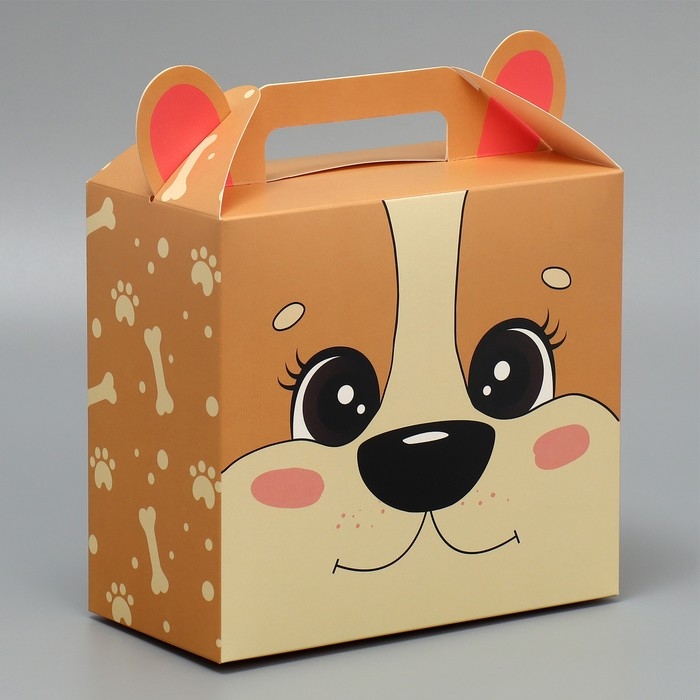 Коробка подарочная складная, упаковка, «Корги», 23 х 20 х 10 см Коробка подарочная складная, упаковка, «Корги», 23 х 20 х 10 см