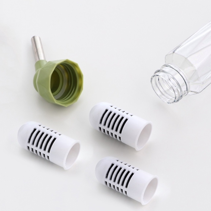 Поилка для грызунов, 80 мл, крепление-пружинка, и два сменных фильтра, зелёная Поилка для грызунов, 80 мл, крепление-пружинка, и два сменных фильтра, зелёная