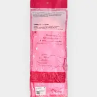 Перчатки хозяйственные с утеплителем Доляна, размер L, резиновые, розовые