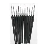 Набор кистей для рисования, нейлон, 11 штук: № 00000, 000, 00, 0, 1, 2, 3, 4, 5, 6, 7, Calligrata, круглые, деревянная ручка, международный размер