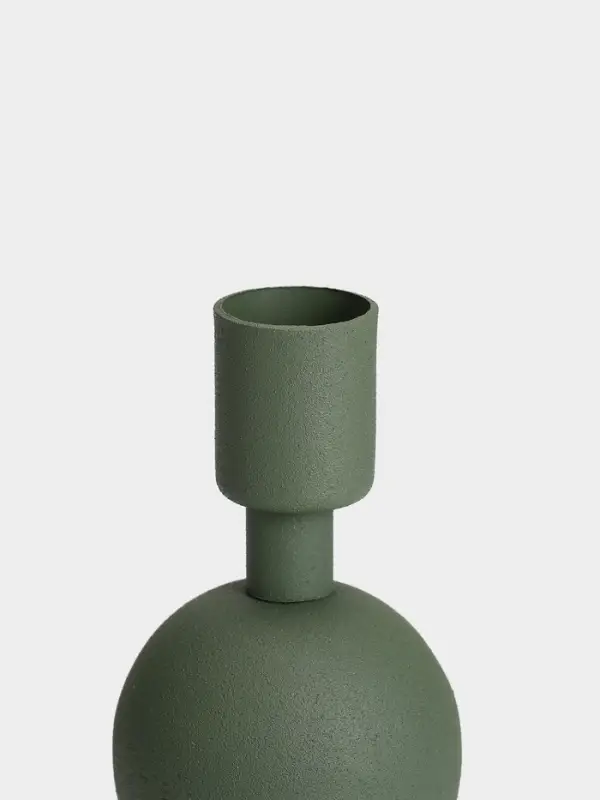 Подсвечник на 1 свечу текстурный &laquo;Болотный&raquo;, с 1 сферой, 7.5&times;7.5&times;11.5 см
