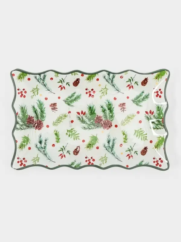 Блюдо прямоугольное Блюдо прямоугольное "Еловые ветки" 25х15 см