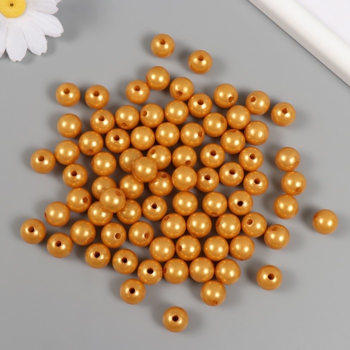 Набор бусин Набор бусин "Жемчуг" d 12 мм, 250 гр, тёмно-бежевый