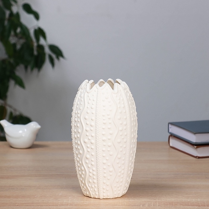 Ваза керамика настольная Ваза керамика настольная "Каллум" 19х8,5 см, белый