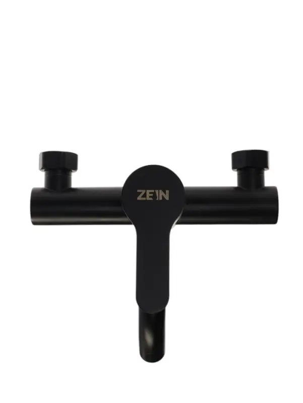 Смеситель для ванны ZEIN Z3491, изогнутый излив, душевой набор, нержавеющая сталь, черный