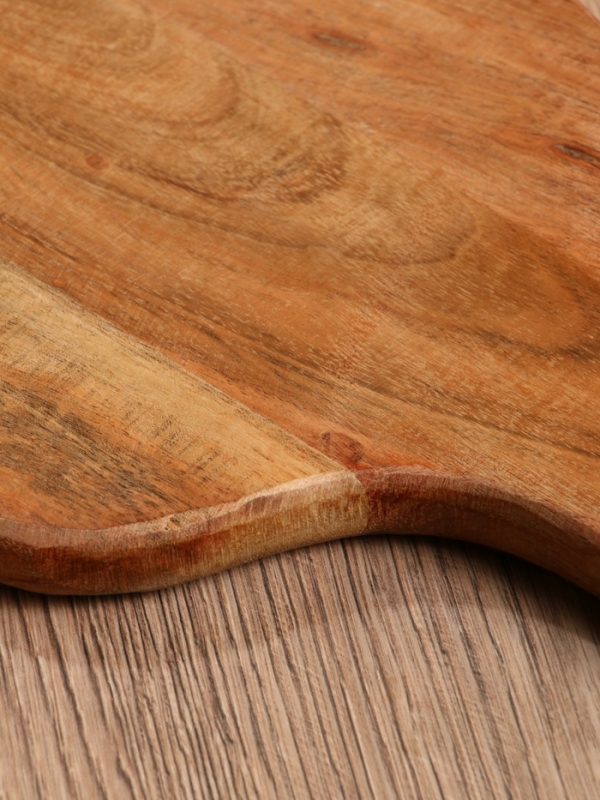 Доска разделочная прямоугольная "Оттенки сирени" дерево манго 41х18 см