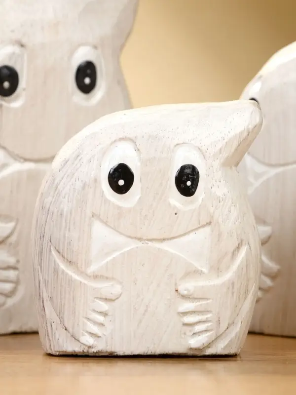 Набор сувенирный  Набор сувенирный "Привидения" дерево H 12, 9, 7 см, цв. светло-серый