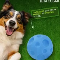 Игрушка пищащая "Мячик" для собак, 6,5 см, голубая