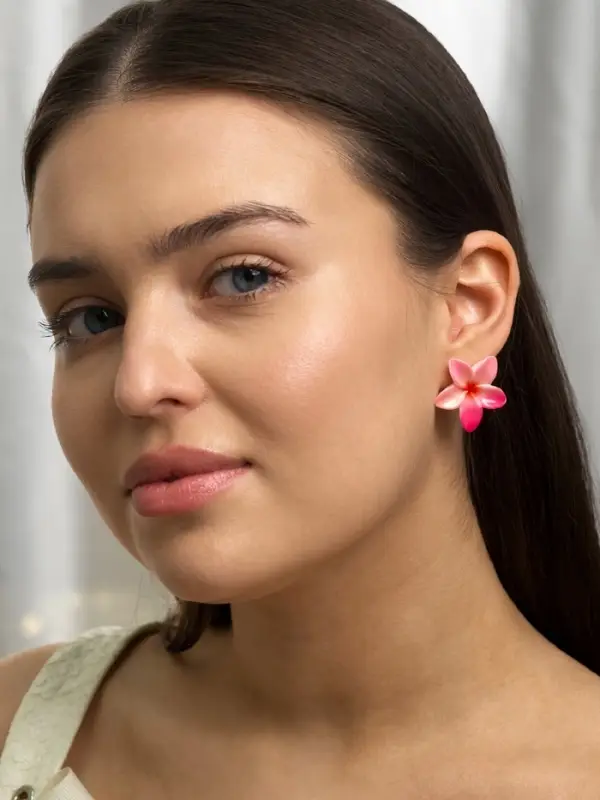 Серьги пластик &laquo;Цветок Лилии&raquo;, розовые