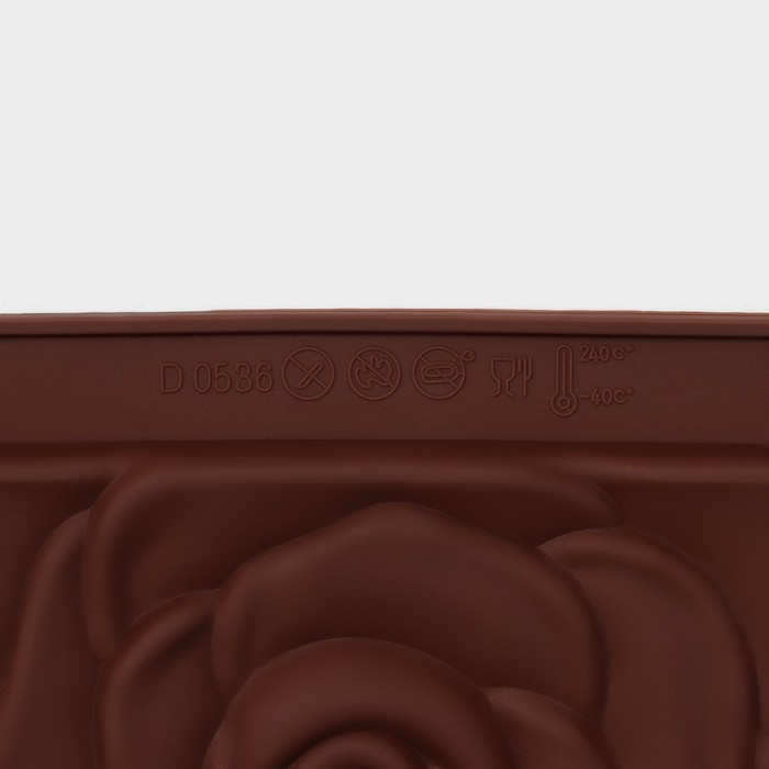 Форма для шоколада Доляна «Роза», силикон, 17,5×10,5×1 см, цвет коричневый Форма для шоколада Доляна «Роза», силикон, 17,5×10,5×1 см, цвет коричневый