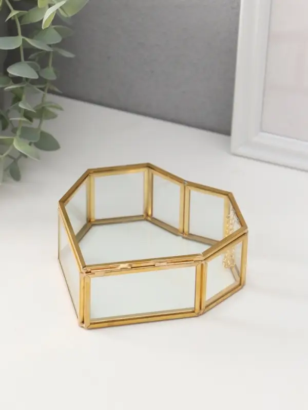 Шкатулка для украшений (колец, колье, серёг) &laquo;Сердце&raquo;, стекло, 12&times;12&times;4 см