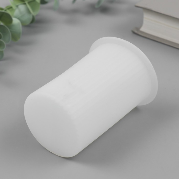 Молд силикон для свечи Молд силикон для свечи "Цилиндр. Полоски тонкие" 6,5х6,5х8,7 см