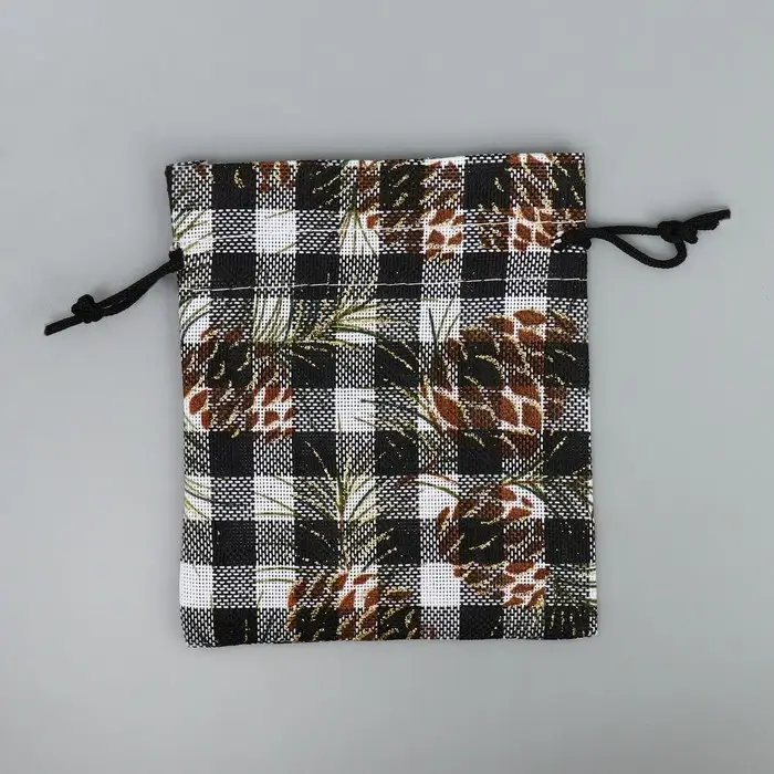 Мешочек подарочный холща «Шишки», 10 х 12 см +/- 1.5 см Мешочек подарочный холща «Шишки», 10 х 12 см +/- 1.5 см