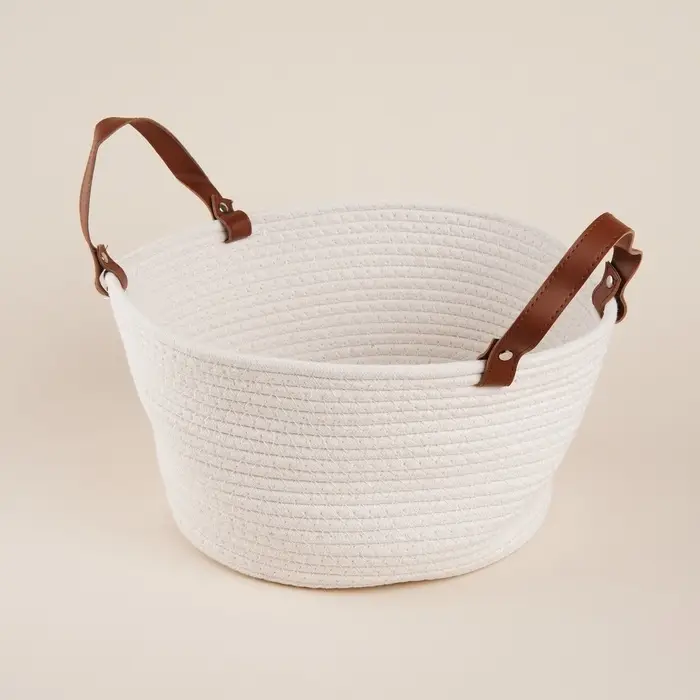 Корзина для хранения SL Home &laquo;Луиза&raquo;, плетёная, ручной работы, 33&times;33&times;16 см, белая