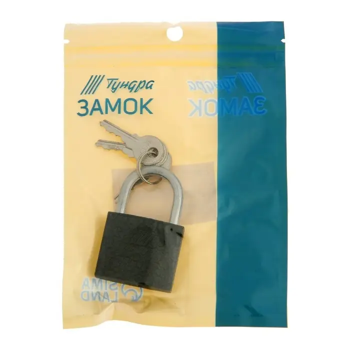 Замок навесной ТУНДРА 38 мм, 3 ключа, подвес