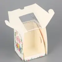 Коробка подарочная пасхальная с окном «Пасхальный венок» 9.5×9.5×12.5 см