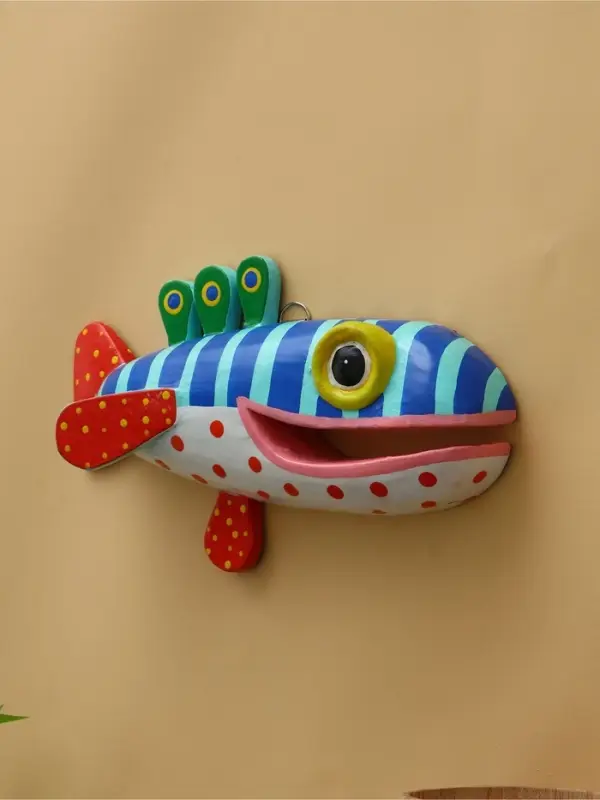 Панно «Рыба-хищник», 26×15×6 см, дерево, разноцветное