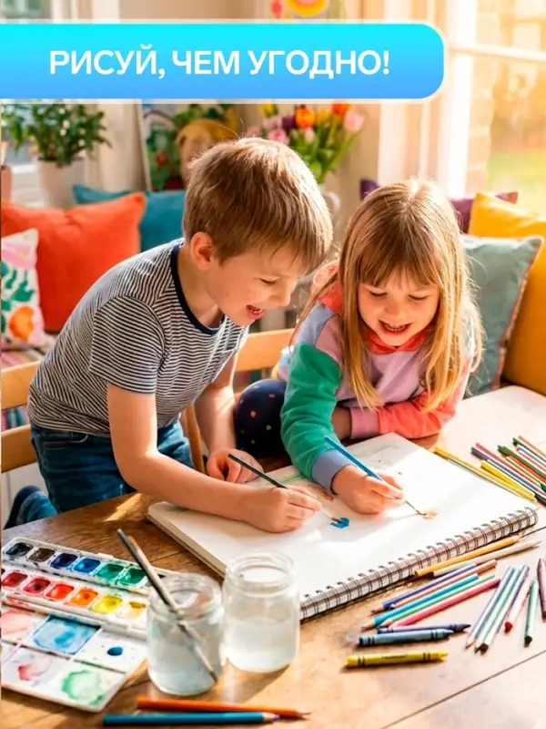 Альбом для рисования Calligrata &laquo;Морской микс&raquo; А4, 40 листов, на скрепке, плотность листов 100 г/м&sup2;, обложка из мелованного картона