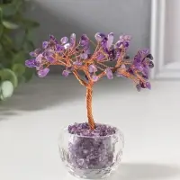 Сувенир "Дерево в стекле" 81 камень 5,5х5,5х12,5 см