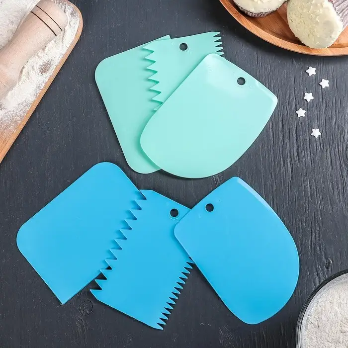 Набор шпателей кондитерских Доляна, 3 предмета: 12×8 см, 11×7.5 см, 8.8×12.2 см, МИКС