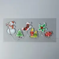 Светодиодная наклейка на окна "Снеговичок" 0.5 м, 6 LED, CR2032x2, Т/БЕЛЫЙ