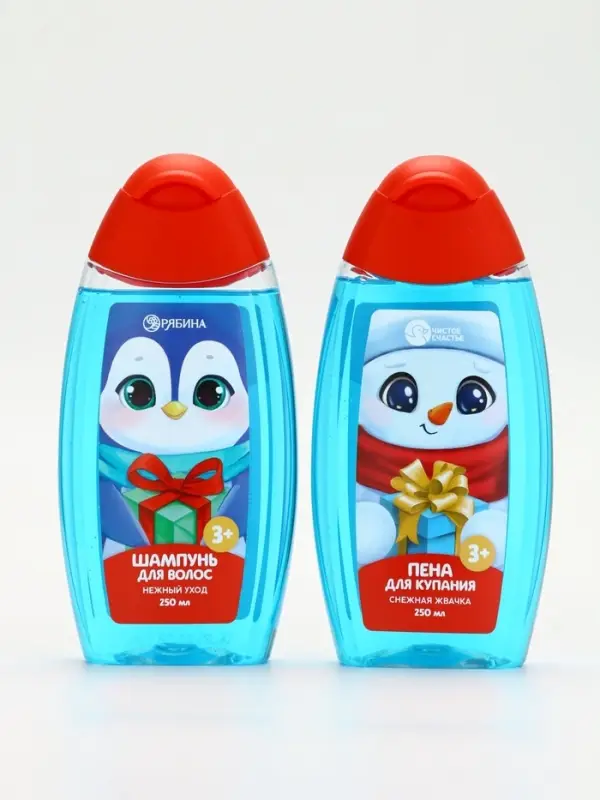 Подарочный набор для мальчика «Для тебя»: пена для купания, шампунь для волос и мочалка утка, Чистое счастье Подарочный набор для мальчика «Для тебя»: пена для купания, шампунь для волос и мочалка утка, Чистое счастье