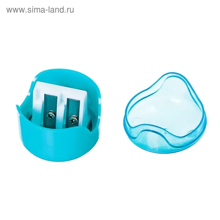 Точилка с контейнером «Смайл», двойная, корпус МИКС Точилка с контейнером «Смайл», двойная, корпус МИКС