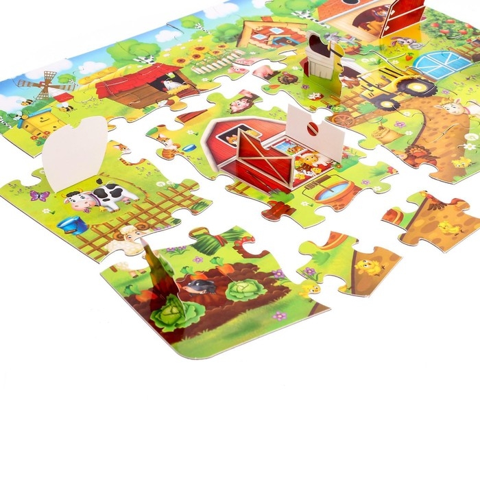 Пазлы с окошками «На ферме», 28 деталей Пазлы с окошками «На ферме», 28 деталей