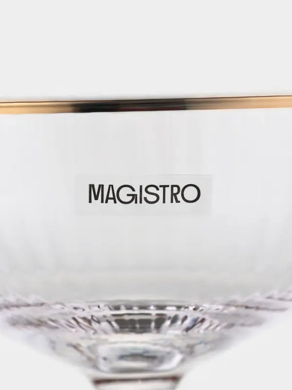 Набор бокалов для коктейлей Magistro &laquo;Орион&raquo;, 270 мл, 6 шт., 15&times;11.2 см, стекло, с золотой отводкой, прозрачный