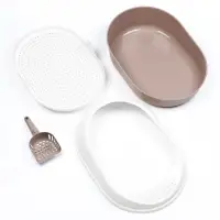 Лоток для кошек с бортом, сеткой и совком "Космо" 51,9 x37,8 x 21,3 см, коричневый Лоток для кошек с бортом, сеткой и совком "Космо" 51,9 x37,8 x 21,3 см, коричневый