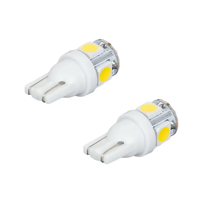 Лампочка светодиод. W5W (T10) STANDARD, 6000K (Белый), 12В, 0.7Вт, 5LED, Поляр., кмпл. 2шт.