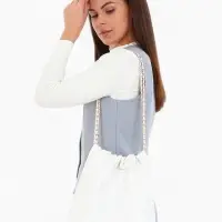 Сумка - мешок женская без застёжки, 35&times;7&times;33 см, со стёжкой, белая