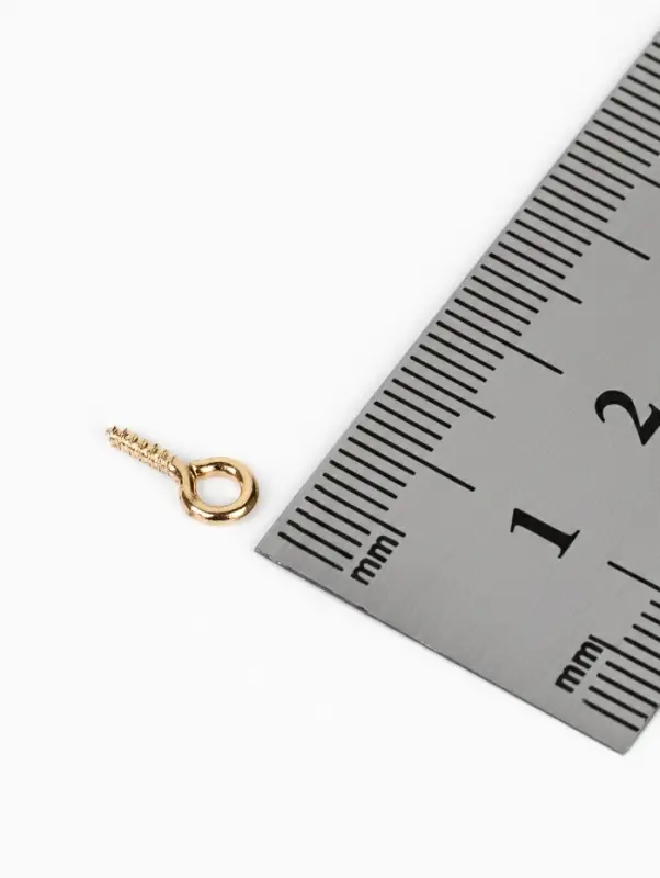 Держатель для кулона винтовой СМ-936, (набор 10 шт.) 1.2&times;0.5&times;0.1 см, цвет золото