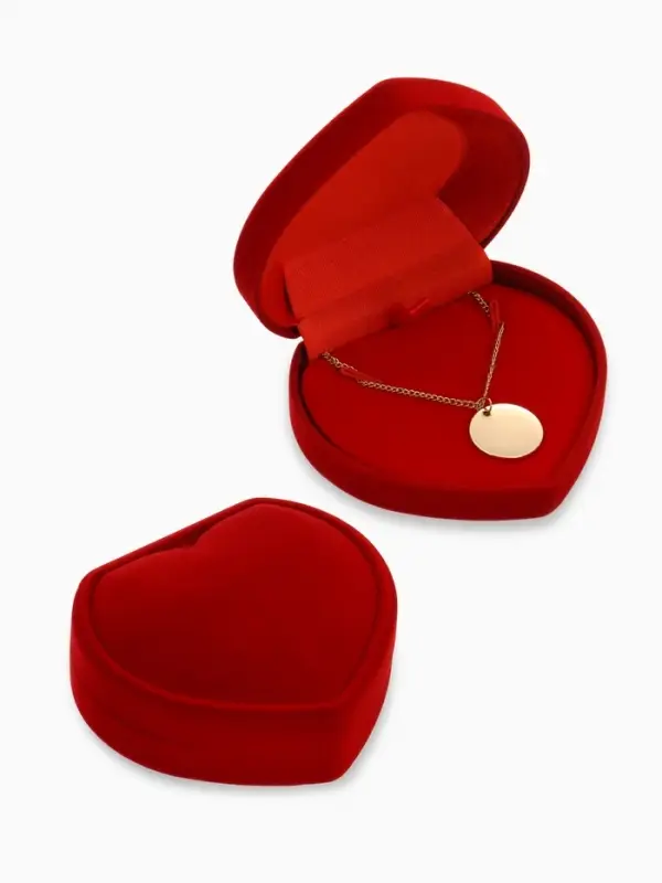 Футляр под набор украшений &laquo;Сердце&raquo;, бархатный, 9&times;8.5 см, красный