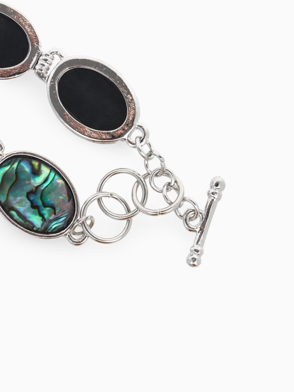 Браслет «Галиотис» овал, цвет белый, в серебре Браслет «Галиотис» овал, цвет белый, в серебре