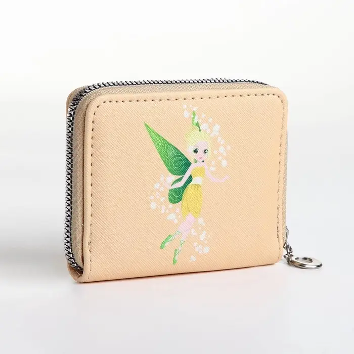 Кошелёк на молнии &laquo;Фея земли&raquo;, отдел для карт, для монет, бежевый