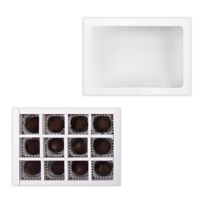Коробка для 12 конфет, белая, 19&times;15&times;3.5 см