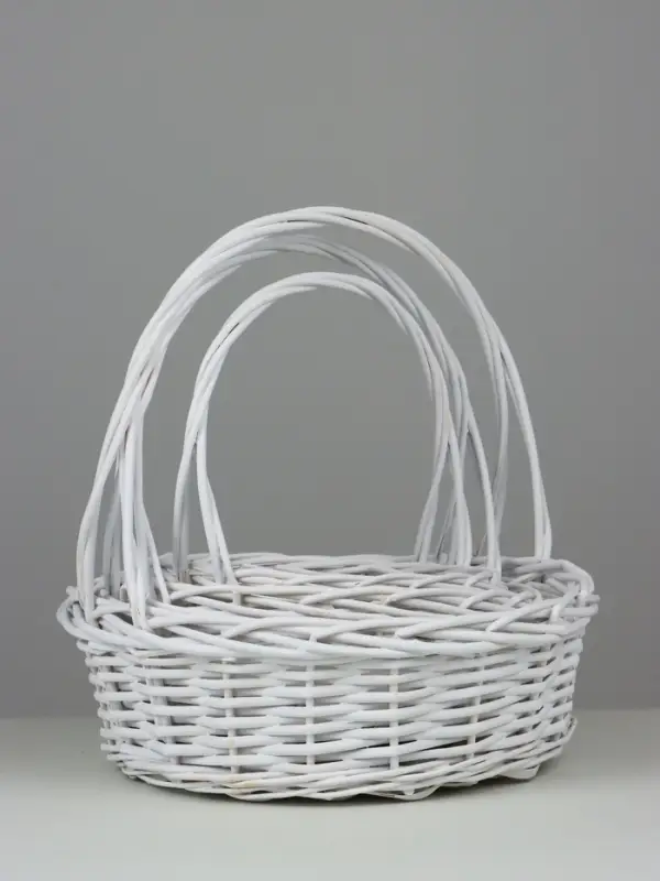 Набор корзин  (ива), 40 H12 HH39 B33, 35 H10 HH34 B28, 28 H9 HH31 B22, 3 шт., белый