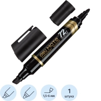 Маркер перманентный двусторонний Deli Mate 1,5/2-6 мм черный EU72-BK