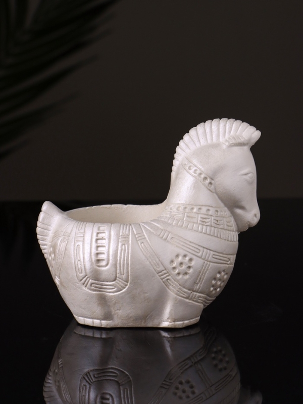 Кашпо Кашпо "Лошадка с орнаментом" 8х9х6 см, перламутр