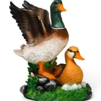 Садовая фигура из полистоуна &laquo;Утка с селезнем&raquo;, 24&times;17&times;35 см